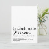 Invitation de fin de semaine de bachelorette perso (Debout devant)