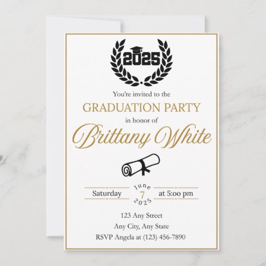 Invitation de fin d'études 2025 (Devant)