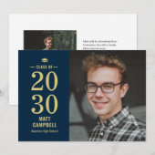 Invitation de fin d'études à couleur modifiable an (Devant / Derrière)