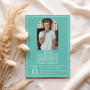 Invitation de fin d'études avec photo d'arche élég