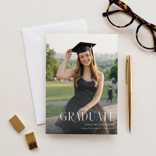 Invitation de fin d'études avec photo de soirée de