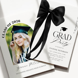 Invitation de fin d'études avec photo et ruban noi