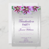 Invitation de fin d'études Classy Diamonds & Flowe (Devant)