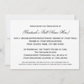 Invitation de fin d'études de droit Black/White La (Dos)