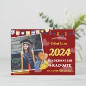 Invitation de fin d'études de maternelle avec phot (Debout devant)