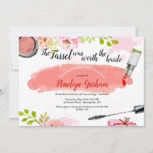 Invitation de fin d'études en maquillage à l'aquar