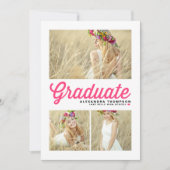 Invitation de fin d'études en trois photos avec éc (Devant)