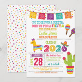 Invitation de fin d'études Fiesta 2026 - Blanc (Devant / Derrière)