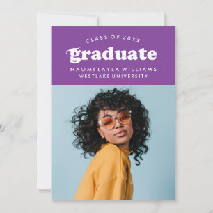 INVITATION DE FIN D'ÉTUDES GRADUÉ RETRO MODERNE