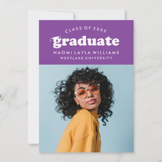 INVITATION DE FIN D'ÉTUDES | GRADUÉ RETRO MODERNE (Devant)