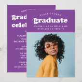 INVITATION DE FIN D'ÉTUDES | GRADUÉ RETRO MODERNE (Devant / Derrière)