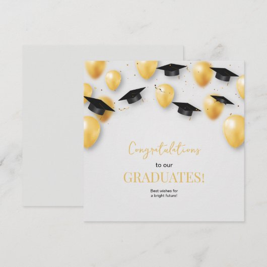 Invitation de fin d'études joyeuse, diplômé minima (Devant / Derrière)