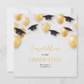 Invitation de fin d'études joyeuse, diplômé minima (Devant)
