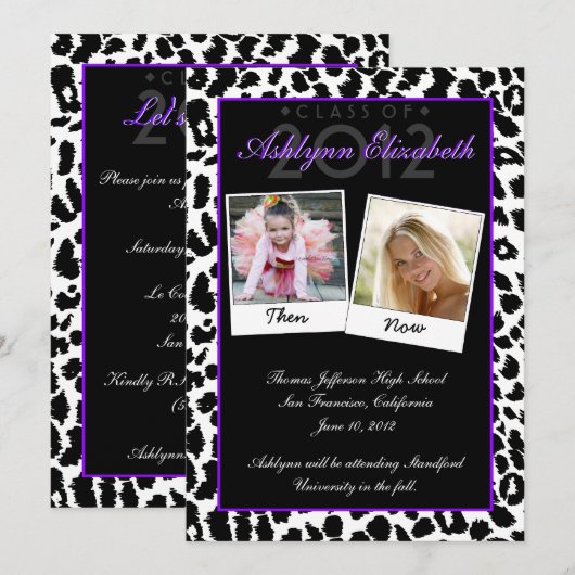 Invitation de fin d'études Leopard (Devant / Derrière)