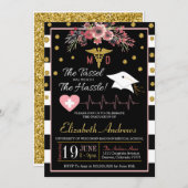 Invitation de fin d'études Médicale - Floral (Devant / Derrière)