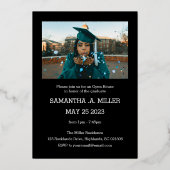 Invitation de fin d'études moderne avec photo vert (Verso)