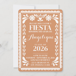 Invitation de fin d'études Papel Picado Promotion 