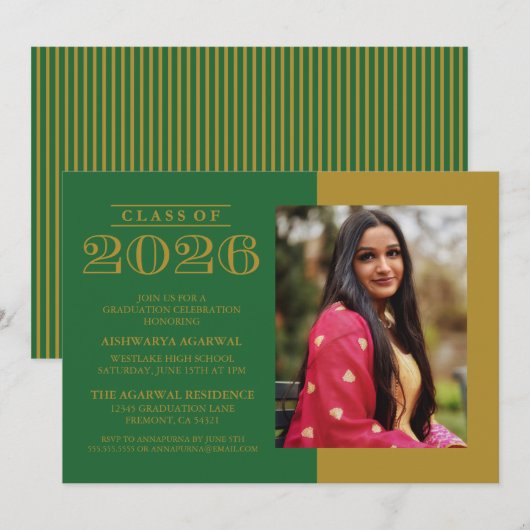 INVITATION DE FIN D'ÉTUDES PROMOTION 2026 CLASSIQU (Devant / Derrière)