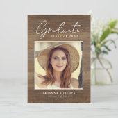 Invitation de fin d'études Rustique (Debout devant)