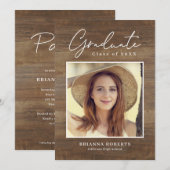 Invitation de fin d'études Rustique (Devant / Derrière)