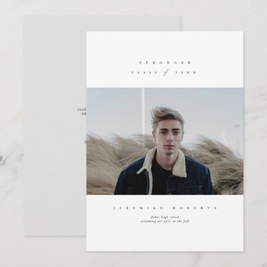 Invitation de fin d'études Serif Clean (Devant / Derrière)