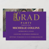 Invitation de finition d'or élégant (Devant / Derrière)