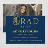 Invitation de finition d'or élégant (Devant / Derrière)