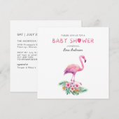 Invitation de Flamant rose d'aquarelle simple (Devant / Derrière)