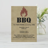 Invitation de flamme barbecue (Debout devant)