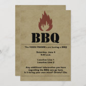 Invitation de flamme barbecue (Devant / Derrière)