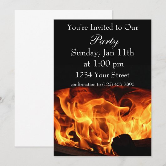 Invitation de flamme de feu (Devant / Derrière)