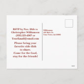 Invitation de Flannel Friendsgiving (Dos)