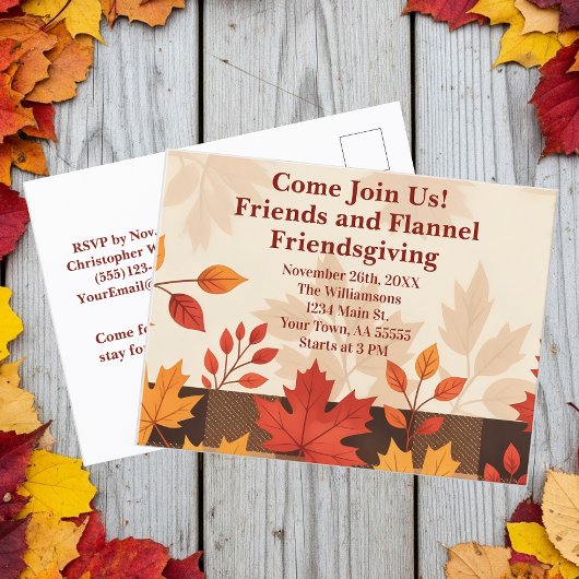 Invitation de Flannel Friendsgiving