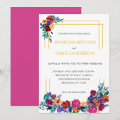 Invitation de fleur de jardin coloré élégant (Devant / Derrière)