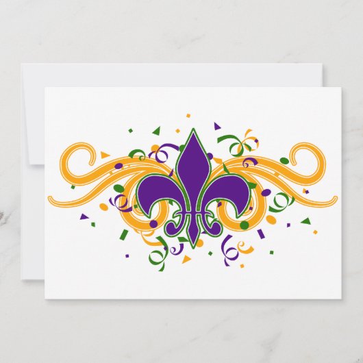 Invitation de Fleur-De-Lis de mardi gras (Devant)