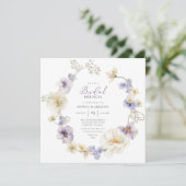 Invitation de Fleur sauvage blanc et violet délica (Debout devant)