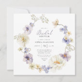 Invitation de Fleur sauvage blanc et violet délica (Devant)