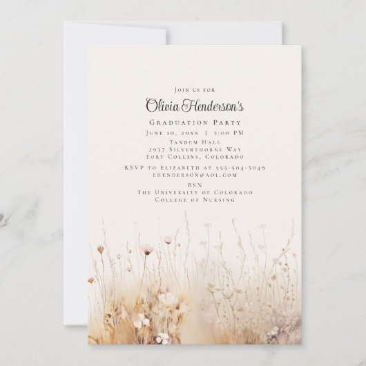 Invitation de Fleur sauvage d'été (Devant)