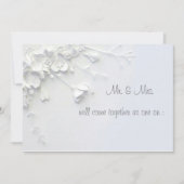 Invitation de fleur simple 3D blanche (Devant)