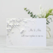 Invitation de fleur simple 3D blanche (Debout devant)