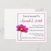 Invitation de fleurs de Cosmos rose (Devant / Derrière)