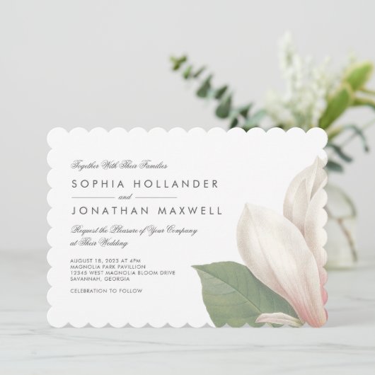 Invitation de fleurs de Magnolia (Debout devant)