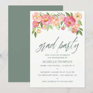 Invitation de fleurs de pivoine pour la fête de re