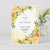 Invitation de fleurs élégantes jaunâtres (Debout devant)