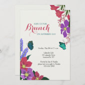 Invitation de fleurs et de papillons (Devant / Derrière)
