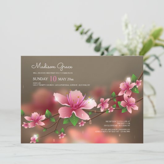 Invitation de fleurs floues (Debout devant)