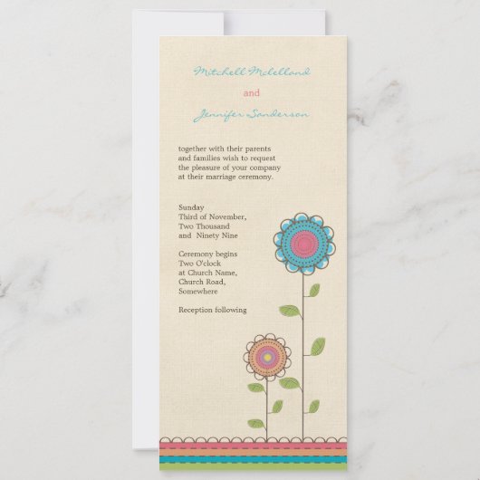 Invitation de fleurs grandes d'arc-en-ciel de (Dos)