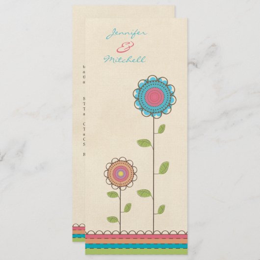 Invitation de fleurs grandes d'arc-en-ciel de (Devant / Derrière)