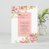 Invitation de fleurs roses (Debout devant)