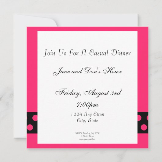 Invitation de fleurs roses (Devant)